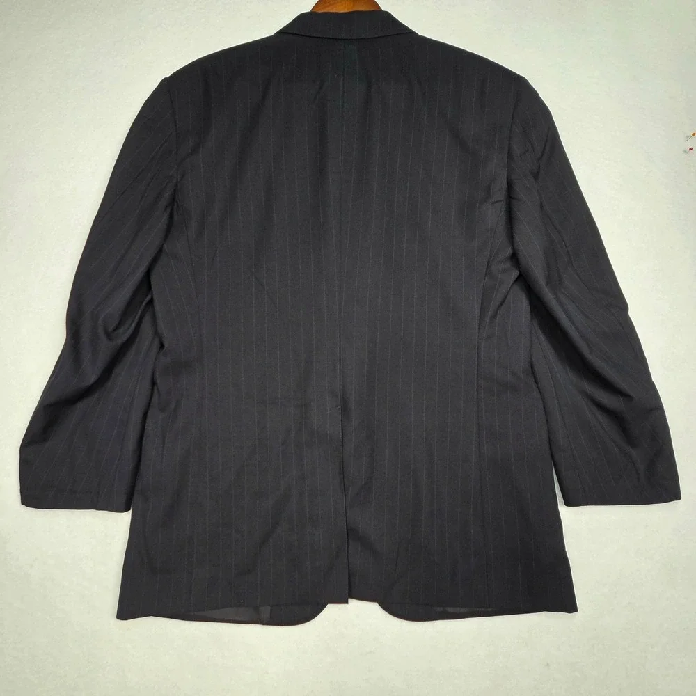 Brooks Brothers Blazer Mens 39 Navy Blue Pinstripe Wool Brooksease Sport Coat
